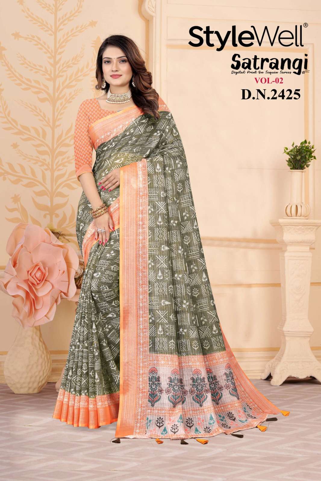Satrangi Vol-2 By Stylewell 2425 To 2431 Series Indian Traditional Wear Collection Beautiful Stylish Fancy Colorful Party Wear & Occasional Wear Fancy Sarees At Wholesale Price
