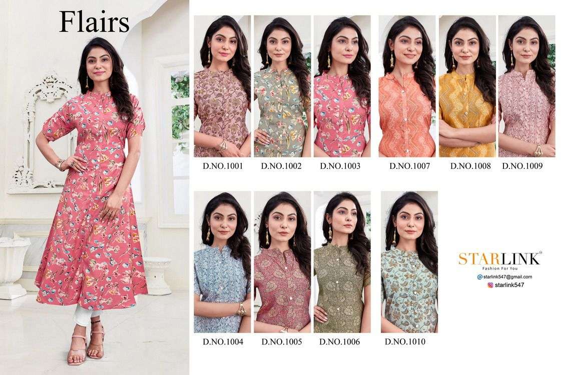 Flairs By Starlink 2001 To 2010 Series Beautiful Stylish Fancy Colorful Casual Wear & Ethnic Wear Modal Viscose Prints Kurtis At Wholesale Price