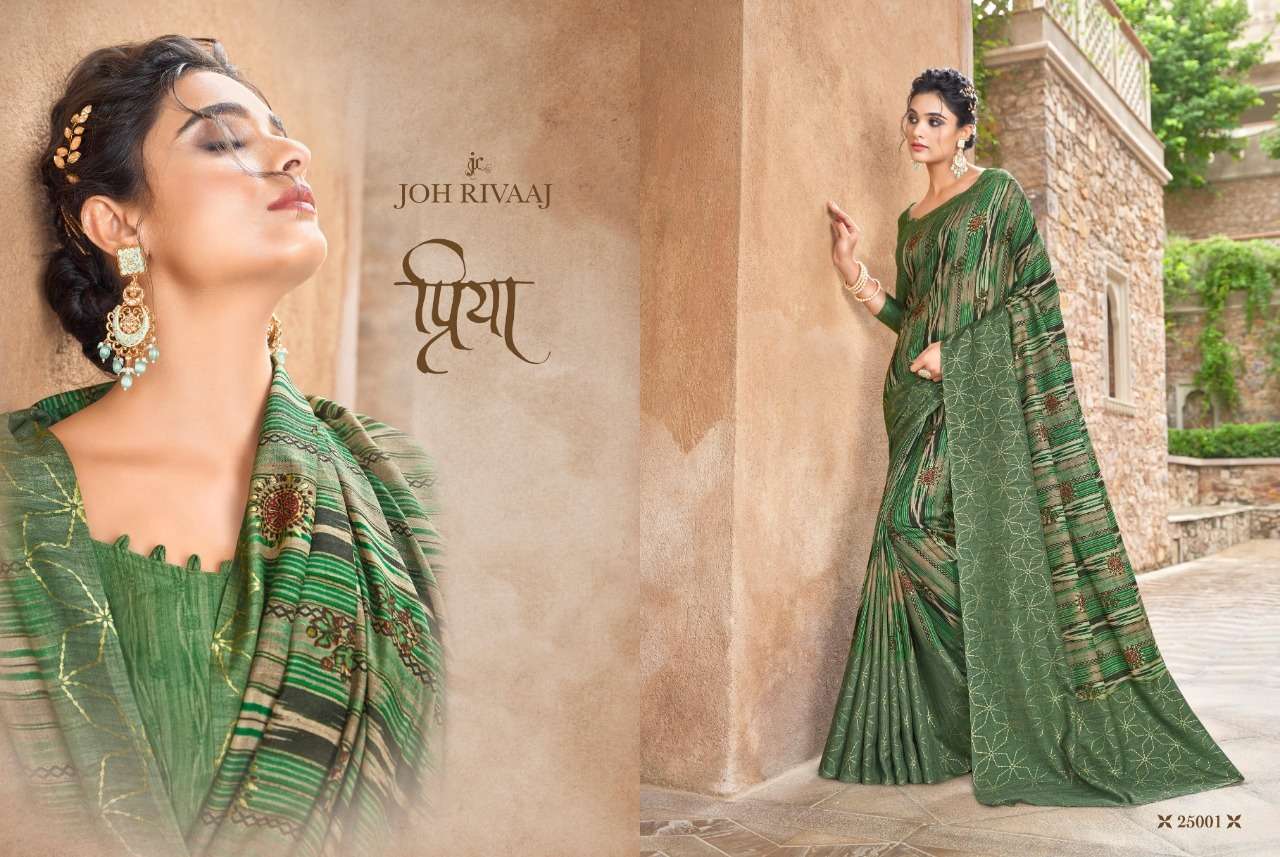 Jiyara By Joh Rivaaj 25001 To 25009 Series Indian Traditional Wear Collection Beautiful Stylish Fancy Colorful Party Wear & Occasional Wear Fancy Sarees At Wholesale Price