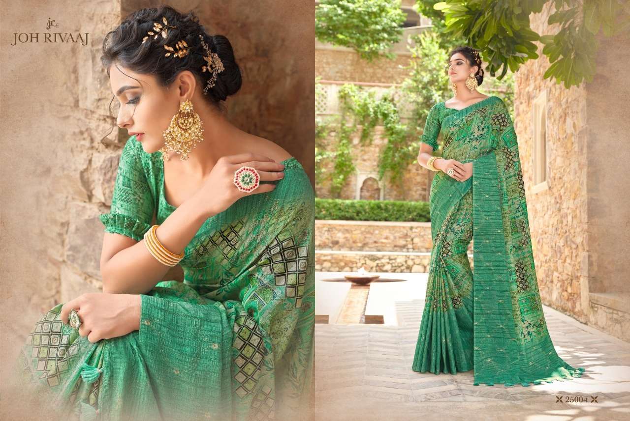 Jiyara By Joh Rivaaj 25001 To 25009 Series Indian Traditional Wear Collection Beautiful Stylish Fancy Colorful Party Wear & Occasional Wear Fancy Sarees At Wholesale Price