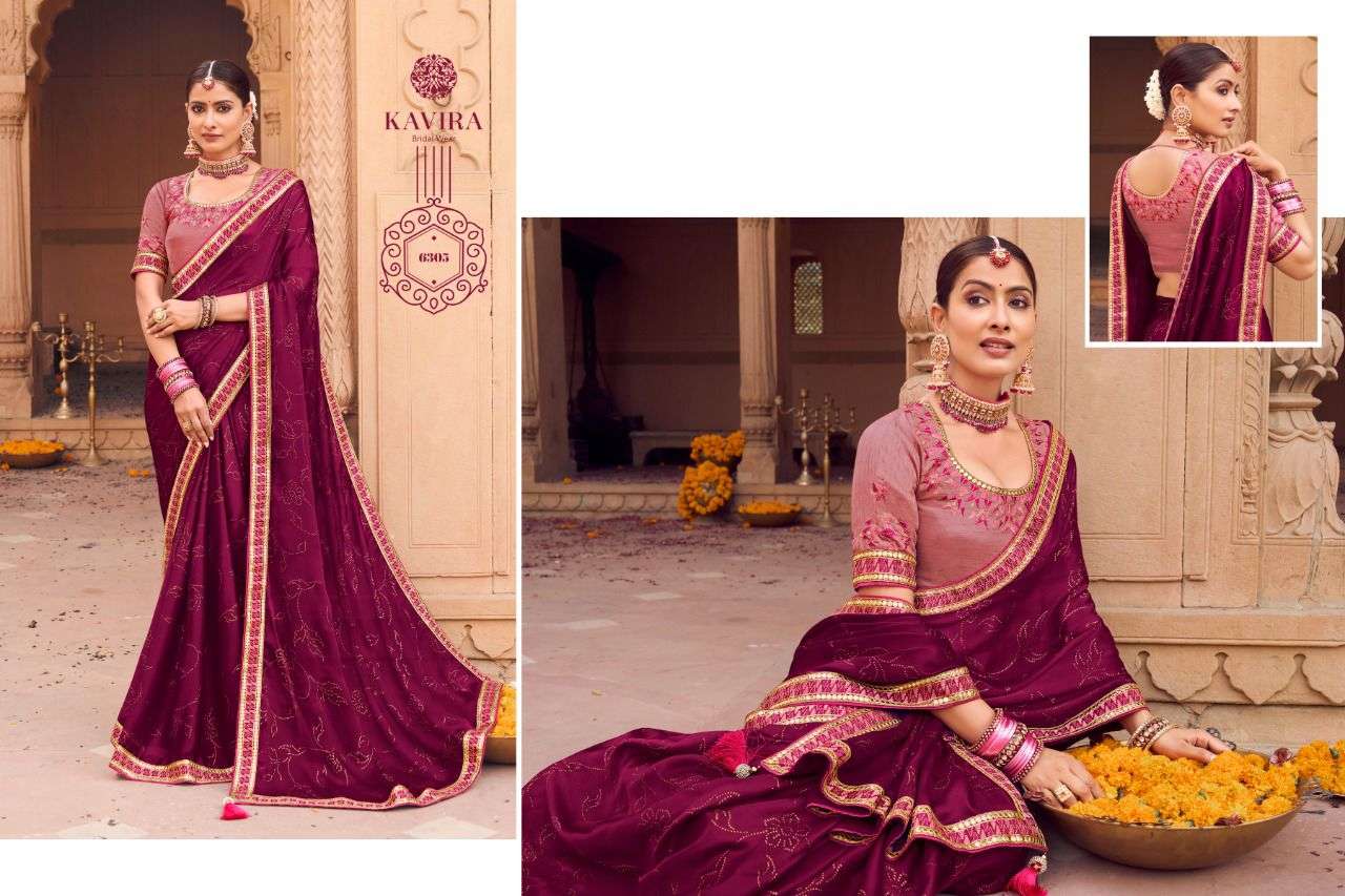 Aadhya By Kavira 6301 To 6309 Series Indian Traditional Wear Collection Beautiful Stylish Fancy Colorful Party Wear & Occasional Wear Satin Silk Sarees At Wholesale Price