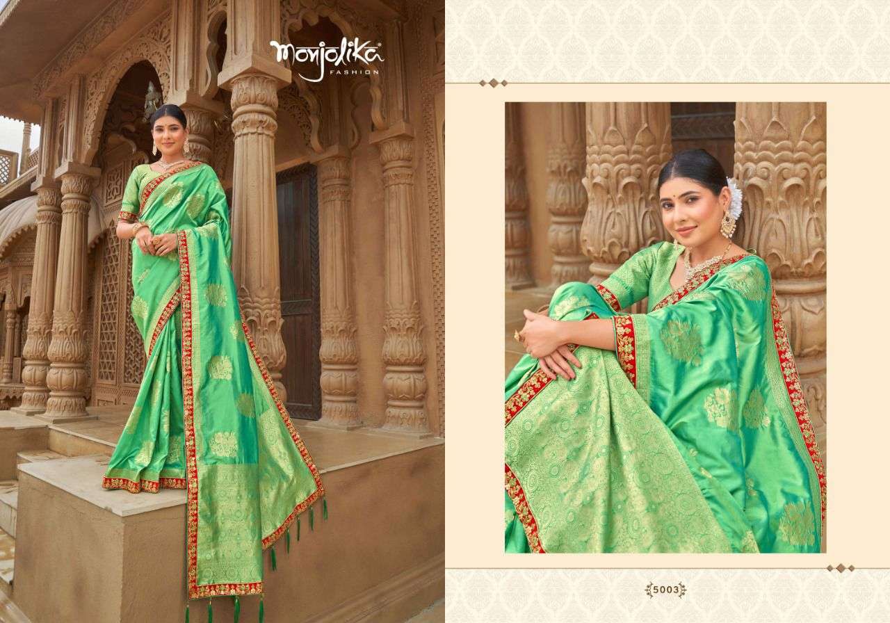 Madhu Kantha By Monjolika 5001 To 5013 Series Indian Traditional Wear Collection Beautiful Stylish Fancy Colorful Party Wear & Occasional Wear Chinnon Print Sarees At Wholesale Price