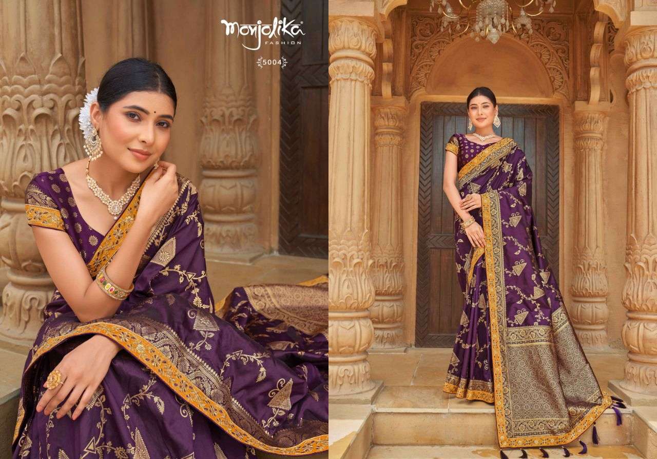 Madhu Kantha By Monjolika 5001 To 5013 Series Indian Traditional Wear Collection Beautiful Stylish Fancy Colorful Party Wear & Occasional Wear Chinnon Print Sarees At Wholesale Price