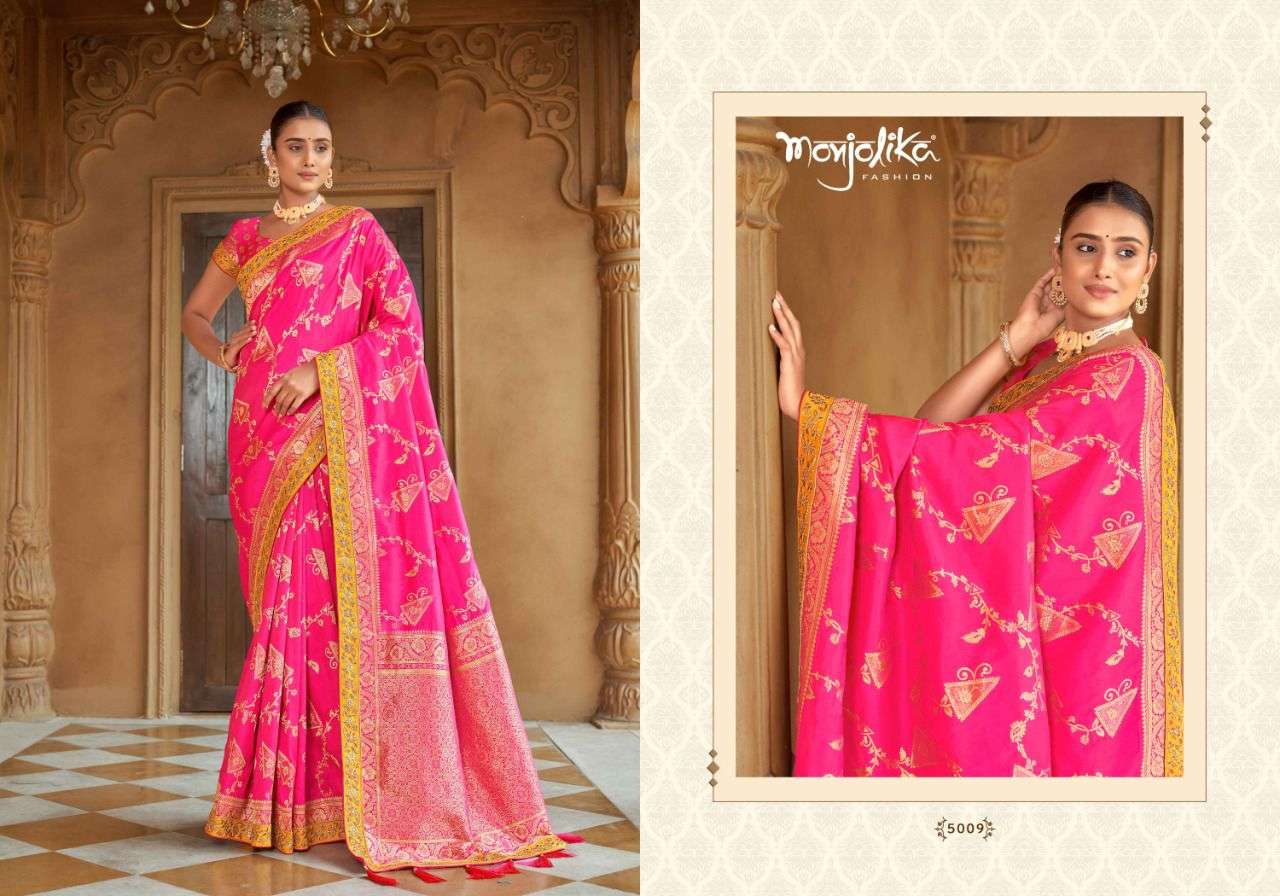 Madhu Kantha By Monjolika 5001 To 5013 Series Indian Traditional Wear Collection Beautiful Stylish Fancy Colorful Party Wear & Occasional Wear Chinnon Print Sarees At Wholesale Price