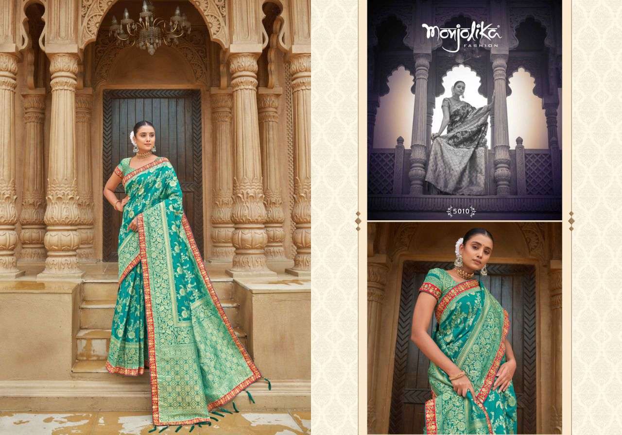 Madhu Kantha By Monjolika 5001 To 5013 Series Indian Traditional Wear Collection Beautiful Stylish Fancy Colorful Party Wear & Occasional Wear Chinnon Print Sarees At Wholesale Price
