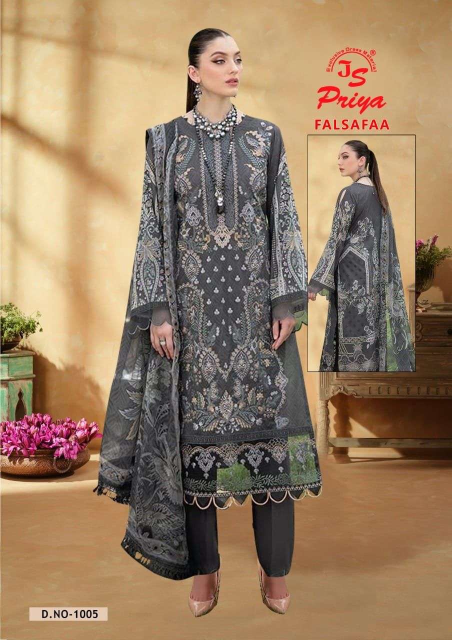 Falsafaa By J S Priya 1001 To 1008 Series Beautiful Stylish Suits Fancy Colorful Casual Wear & Ethnic Wear & Ready To Wear Rayon Satin Print Dresses At Wholesale Price