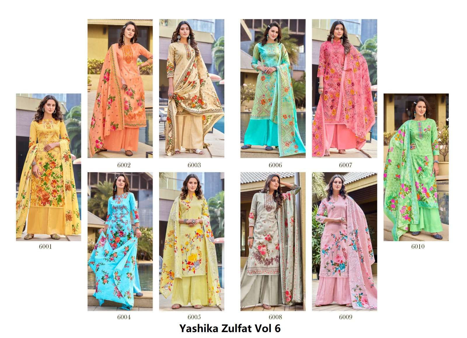 Zulffat Vol-6 By Yashika Trends 6001 To 6010 Series Beautiful Festive Suits Stylish Fancy Colorful Casual Wear & Ethnic Wear Pure Lawn Dresses At Wholesale Price