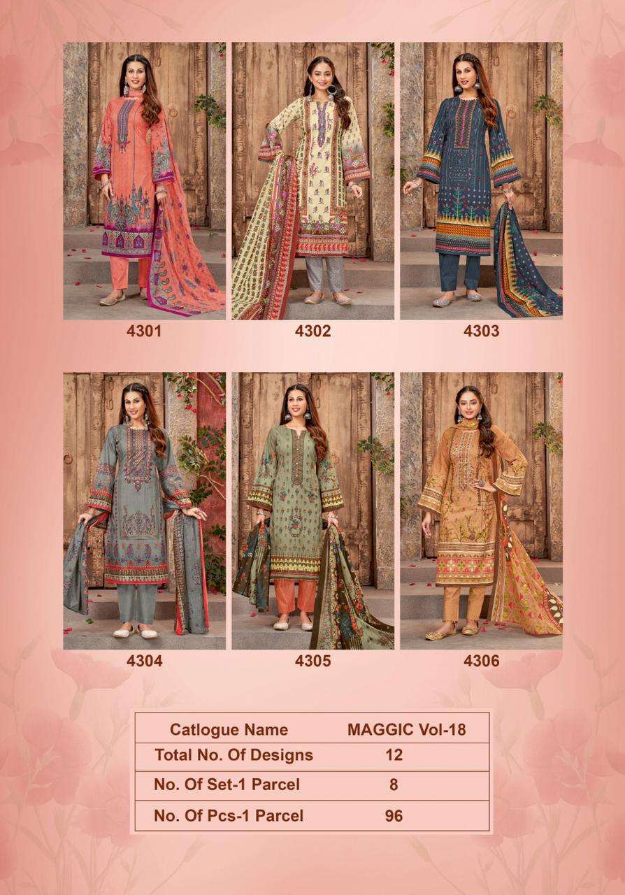 Maggic Vol-18 By Kala 4301 To 4312 Series Beautiful Suits Stylish Colorful Fancy Casual Wear & Ethnic Wear Pure Cotton Print Dresses At Wholesale Price