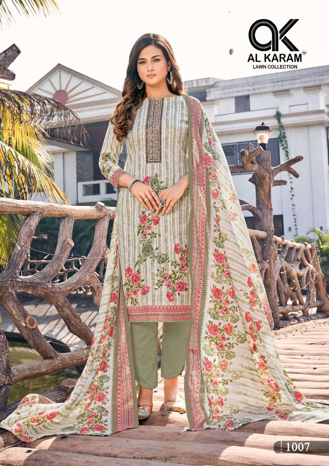 Shanaya By Al Karam Lawn Collection 1001 To 1008 Series Beautiful Suits Stylish Colorful Fancy Casual Wear & Ethnic Wear Cotton Print Dresses At Wholesale Price