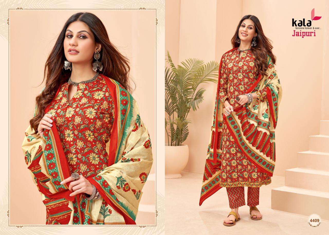 Jaipuri Vol-1 By Kala 4401 To 4412 Series Beautiful Suits Stylish Colorful Fancy Casual Wear & Ethnic Wear Pure Cotton Print Dresses At Wholesale Price
