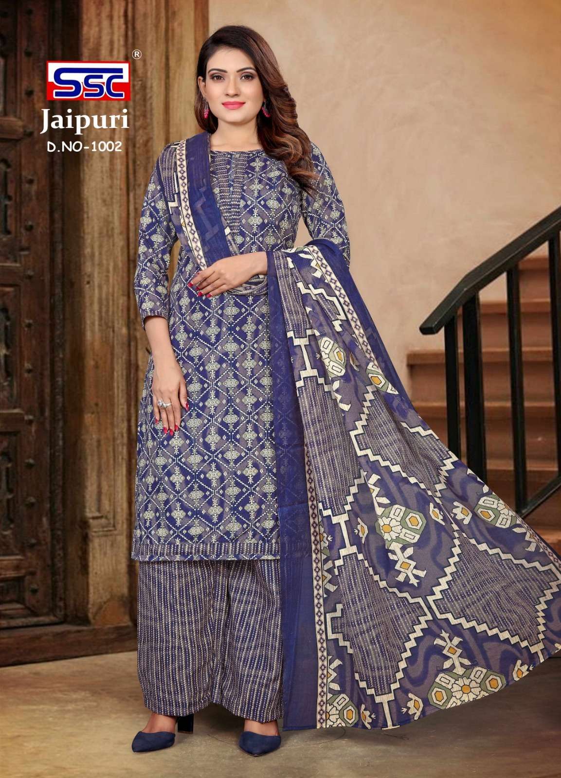 Jaipuri By Shree Shanti Creation 1001 To 1012 Series Beautiful Suits Colorful Stylish Fancy Casual Wear & Ethnic Wear Soft Cotton Print Dresses At Wholesale Price