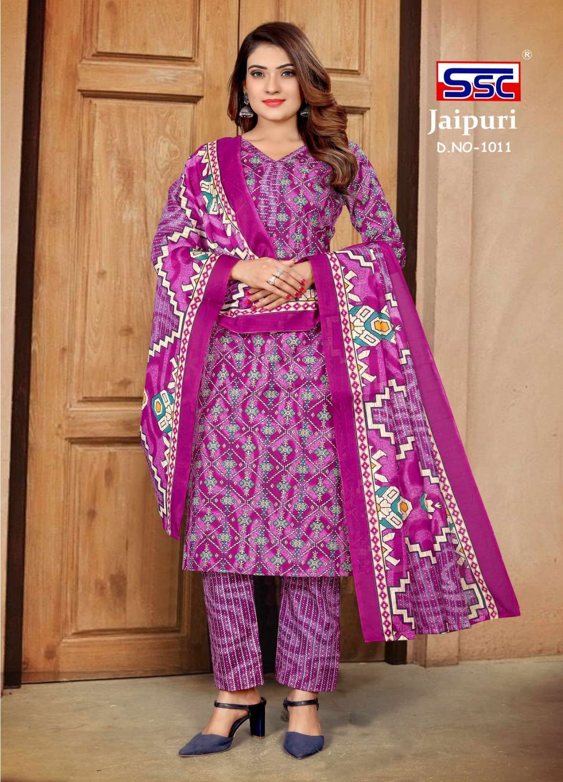 Jaipuri By Shree Shanti Creation 1001 To 1012 Series Beautiful Suits Colorful Stylish Fancy Casual Wear & Ethnic Wear Soft Cotton Print Dresses At Wholesale Price