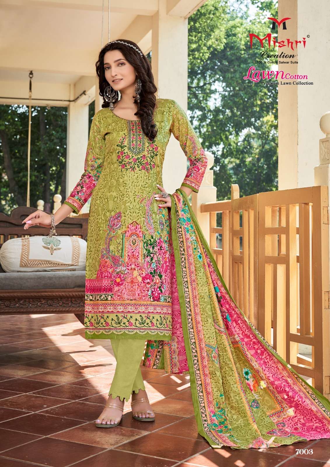 Ganpati cotton suit on sale 7001