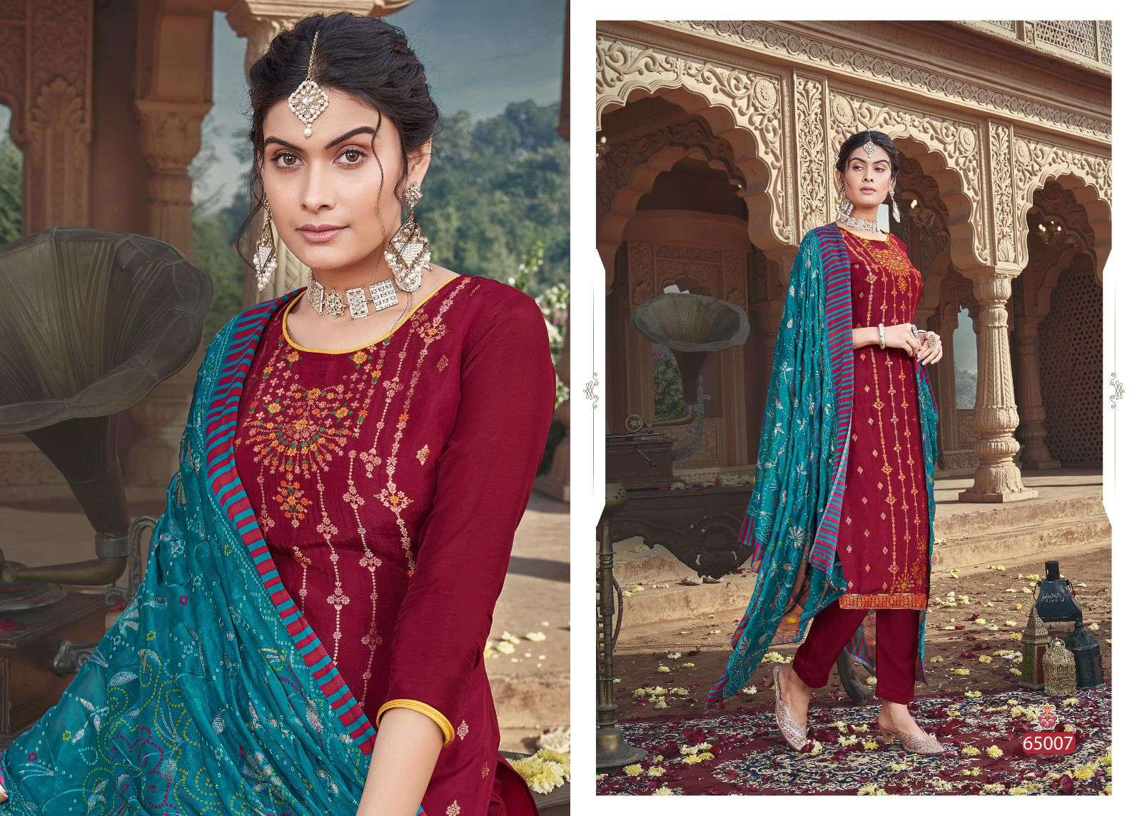 Masakali By Riana 65001 To 65007 Series Designer Sharara Suits Collection Beautiful Stylish Fancy Colorful Party Wear & Occasional Wear Viscose Silk Dresses At Wholesale Price