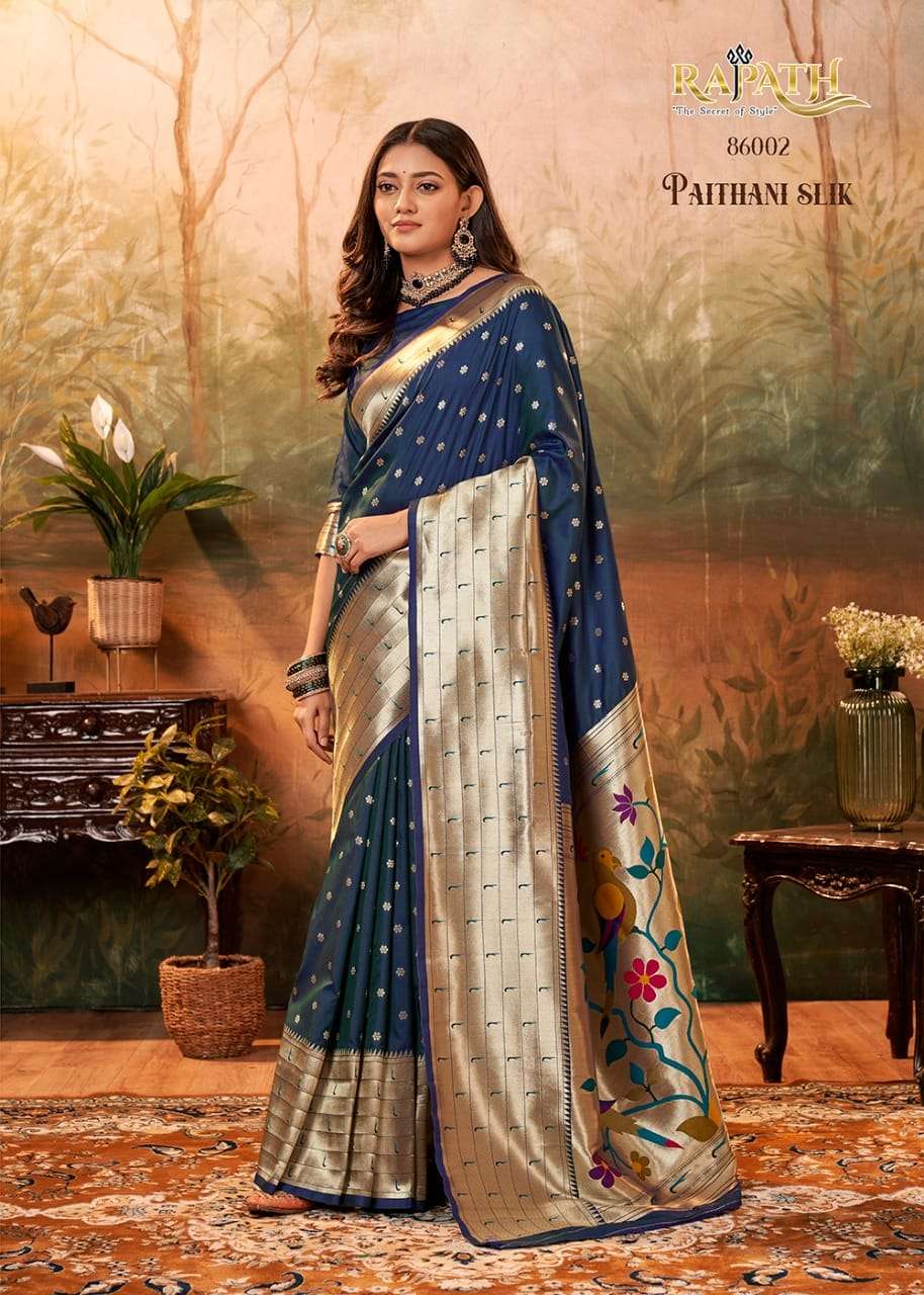 Pavitra Paithani Silk By Rajpath 86001 To 86008 Series Indian Traditional Wear Collection Beautiful Stylish Fancy Colorful Party Wear & Occasional Wear Pure Silk Sarees At Wholesale Price