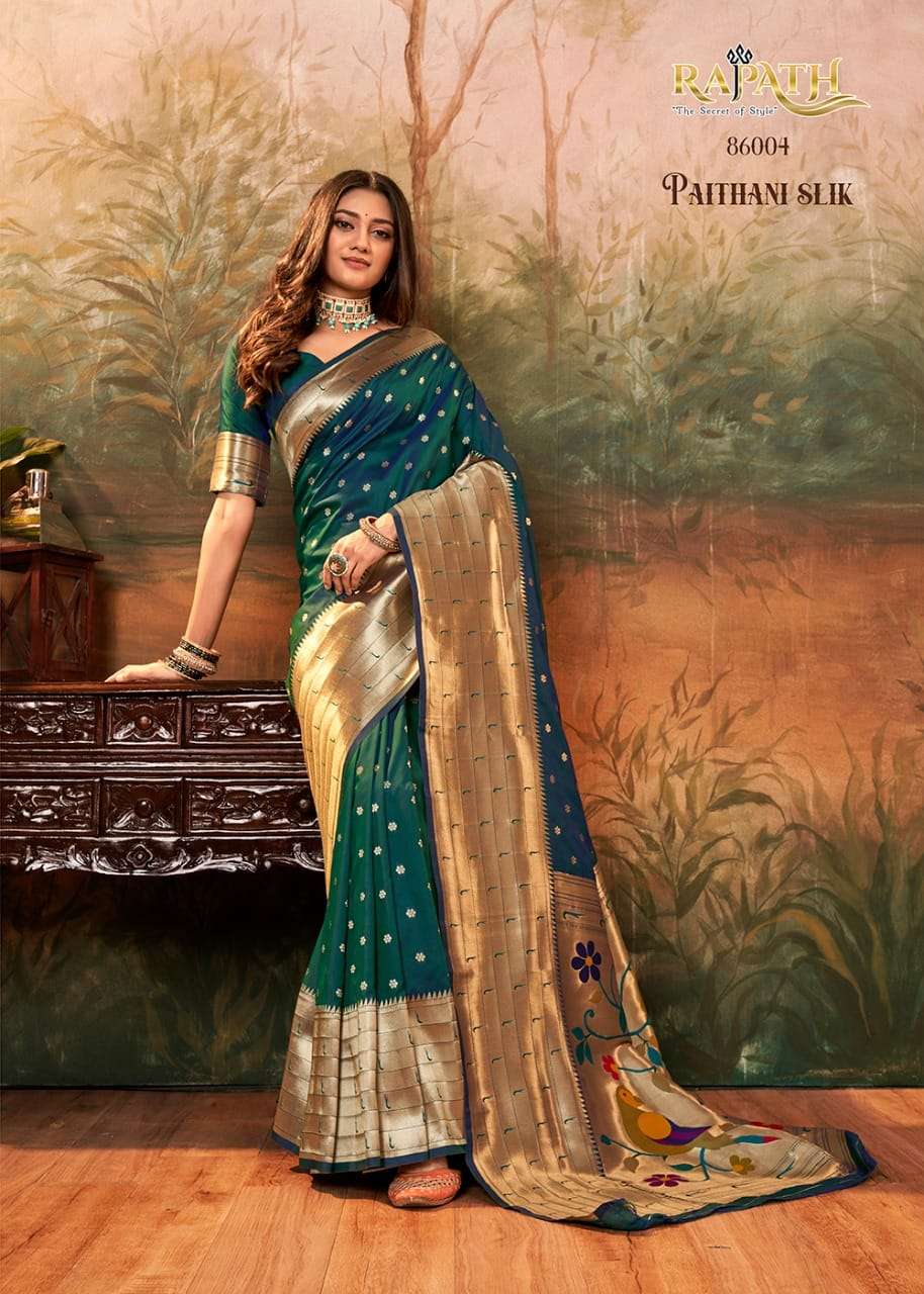 Pavitra Paithani Silk By Rajpath 86001 To 86008 Series Indian Traditional Wear Collection Beautiful Stylish Fancy Colorful Party Wear & Occasional Wear Pure Silk Sarees At Wholesale Price