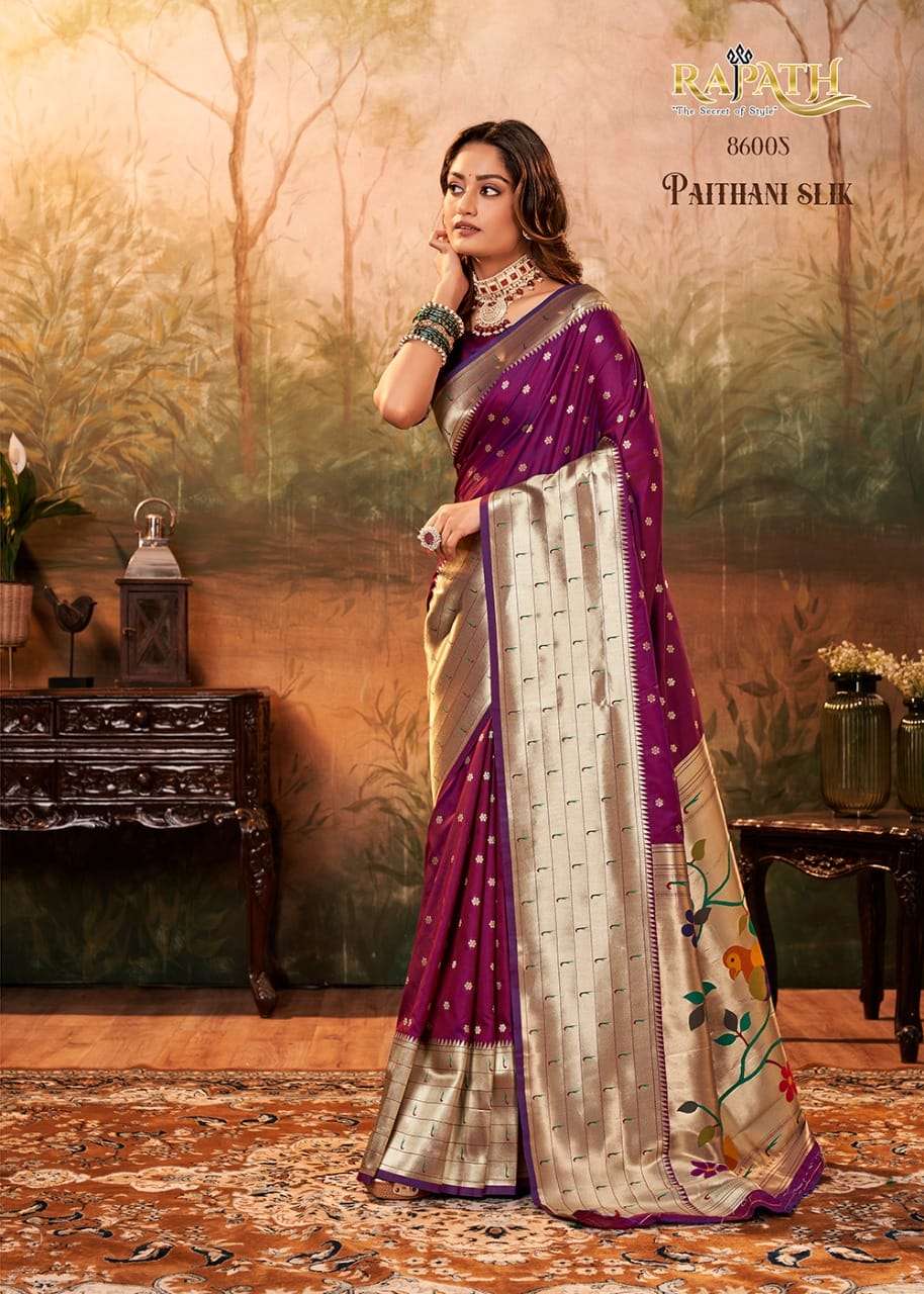 Pavitra Paithani Silk By Rajpath 86001 To 86008 Series Indian Traditional Wear Collection Beautiful Stylish Fancy Colorful Party Wear & Occasional Wear Pure Silk Sarees At Wholesale Price