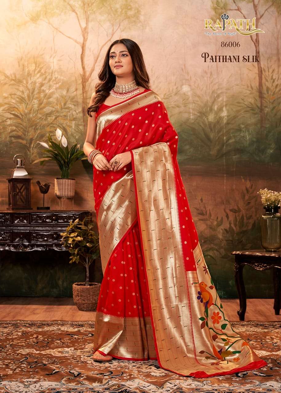 Pavitra Paithani Silk By Rajpath 86001 To 86008 Series Indian Traditional Wear Collection Beautiful Stylish Fancy Colorful Party Wear & Occasional Wear Pure Silk Sarees At Wholesale Price