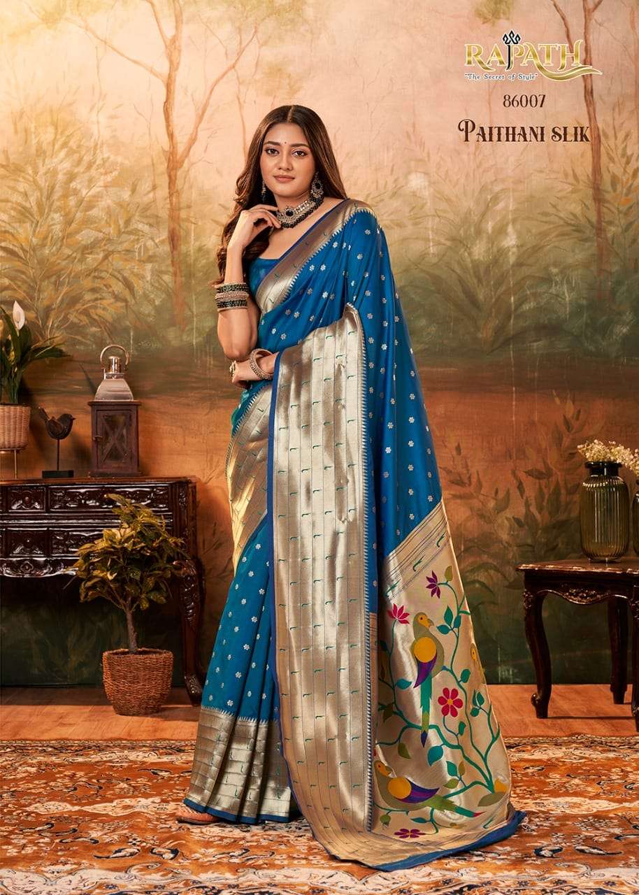 Pavitra Paithani Silk By Rajpath 86001 To 86008 Series Indian Traditional Wear Collection Beautiful Stylish Fancy Colorful Party Wear & Occasional Wear Pure Silk Sarees At Wholesale Price