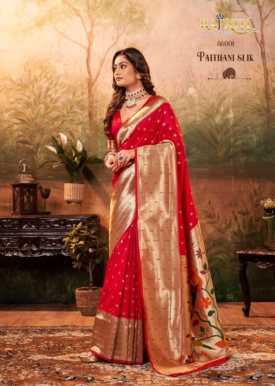 Pavitra Paithani Silk By Rajpath 86001 To 86008 Series Indian Traditional Wear Collection Beautiful Stylish Fancy Colorful Party Wear & Occasional Wear Pure Silk Sarees At Wholesale Price