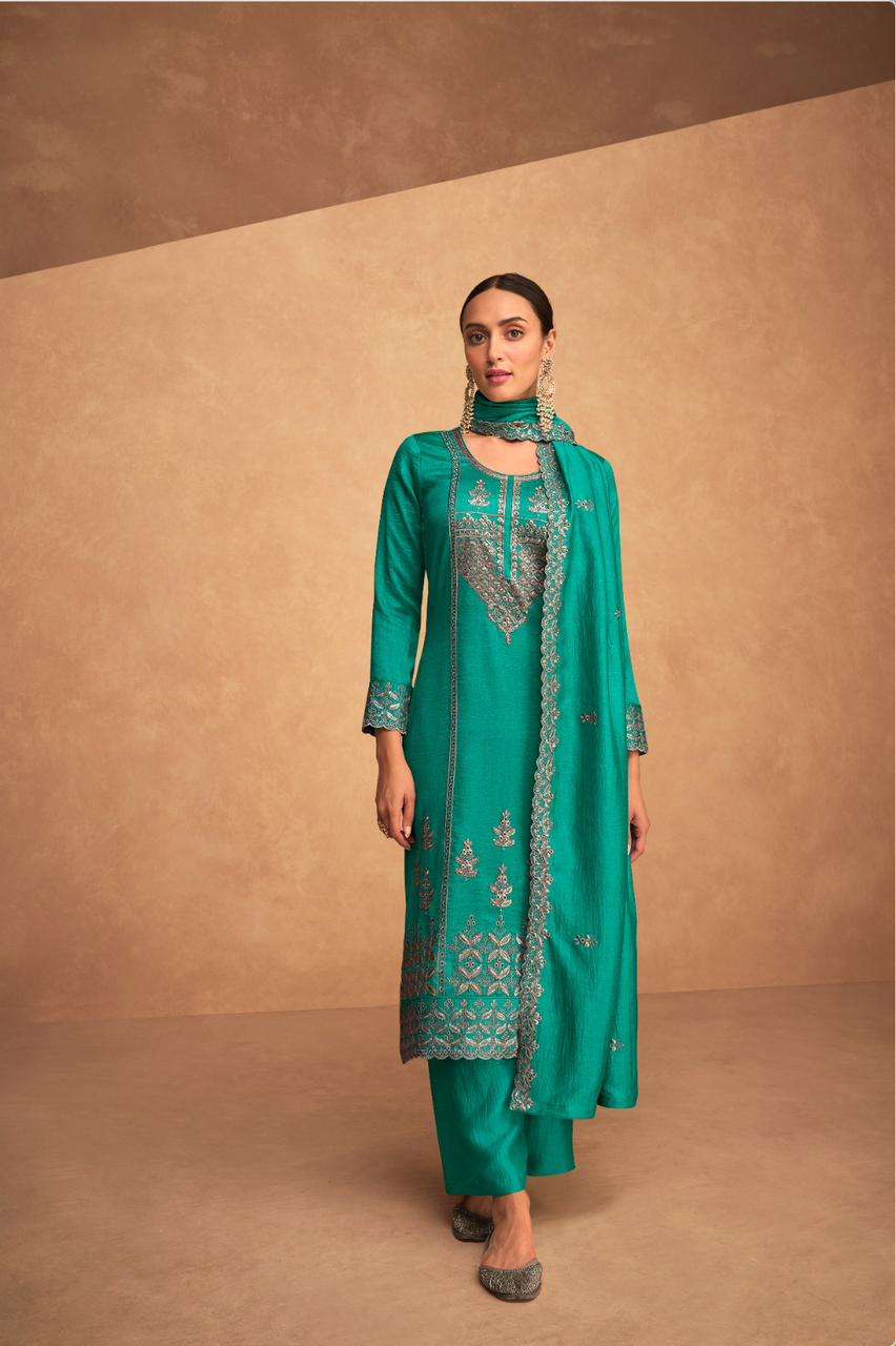 Kashida By Aashirwad Creation 9504 To 9507 Series Designer Festive Suits Beautiful Fancy Colorful Stylish Party Wear & Occasional Wear Premium Silk Dresses At Wholesale Price