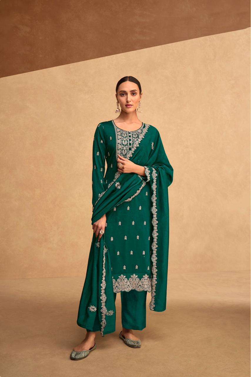 Kashida By Aashirwad Creation 9504 To 9507 Series Designer Festive Suits Beautiful Fancy Colorful Stylish Party Wear & Occasional Wear Premium Silk Dresses At Wholesale Price