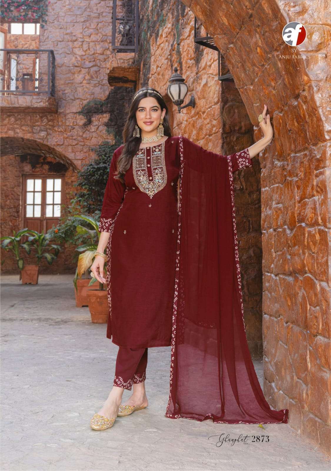 Ghunghat Vol-8 By Anju Fabrics 2871 To 2876 Series Beautiful Stylish Suits Fancy Colorful Casual Wear & Ethnic Wear & Ready To Wear Pure Viscose Silk Embroidered Dresses At Wholesale Price