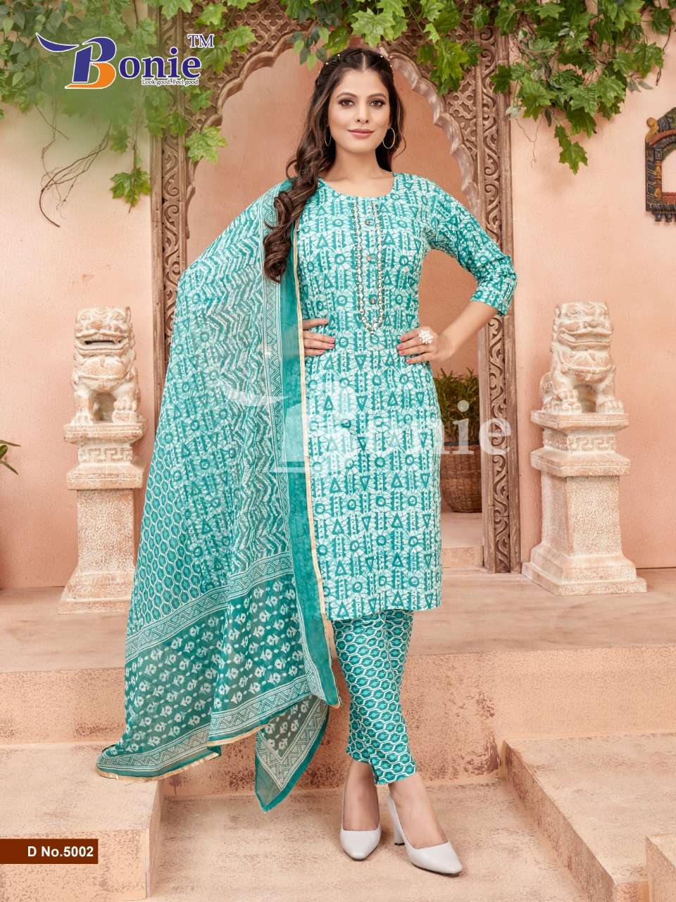 Noor Vol-5 By Bonie 5001 To 5005 Series Beautiful Festive Suits Colorful Stylish Fancy Casual Wear & Ethnic Wear Cotton Print Dresses At Wholesale Price