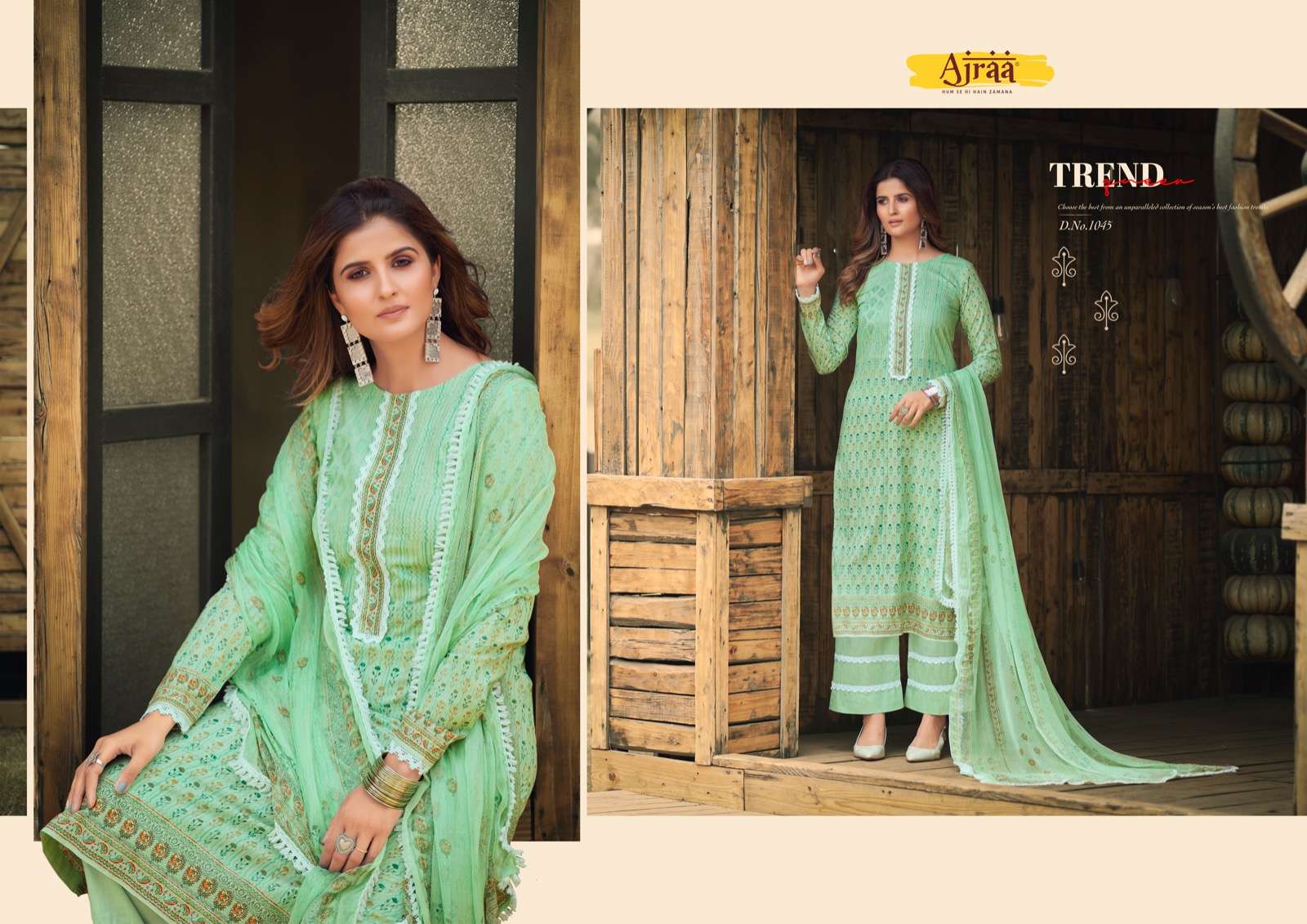 Sarthi By Ajraa 1041 To 1046 Series Beautiful Patiyala Suits Colorful Stylish Fancy Casual Wear & Ethnic Wear Lawn Cotton Print Dresses At Wholesale Price