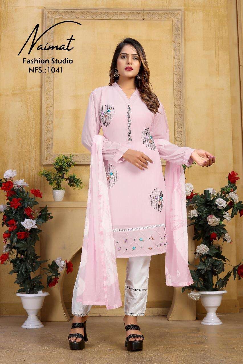 Naimat-1041 Colours By Naimat Fashion Studio 1041-A To 1041-C Series Pakistani Suits Beautiful Fancy Colorful Stylish Party Wear & Occasional Wear Pure Georgette Embroidered Dresses At Wholesale Price