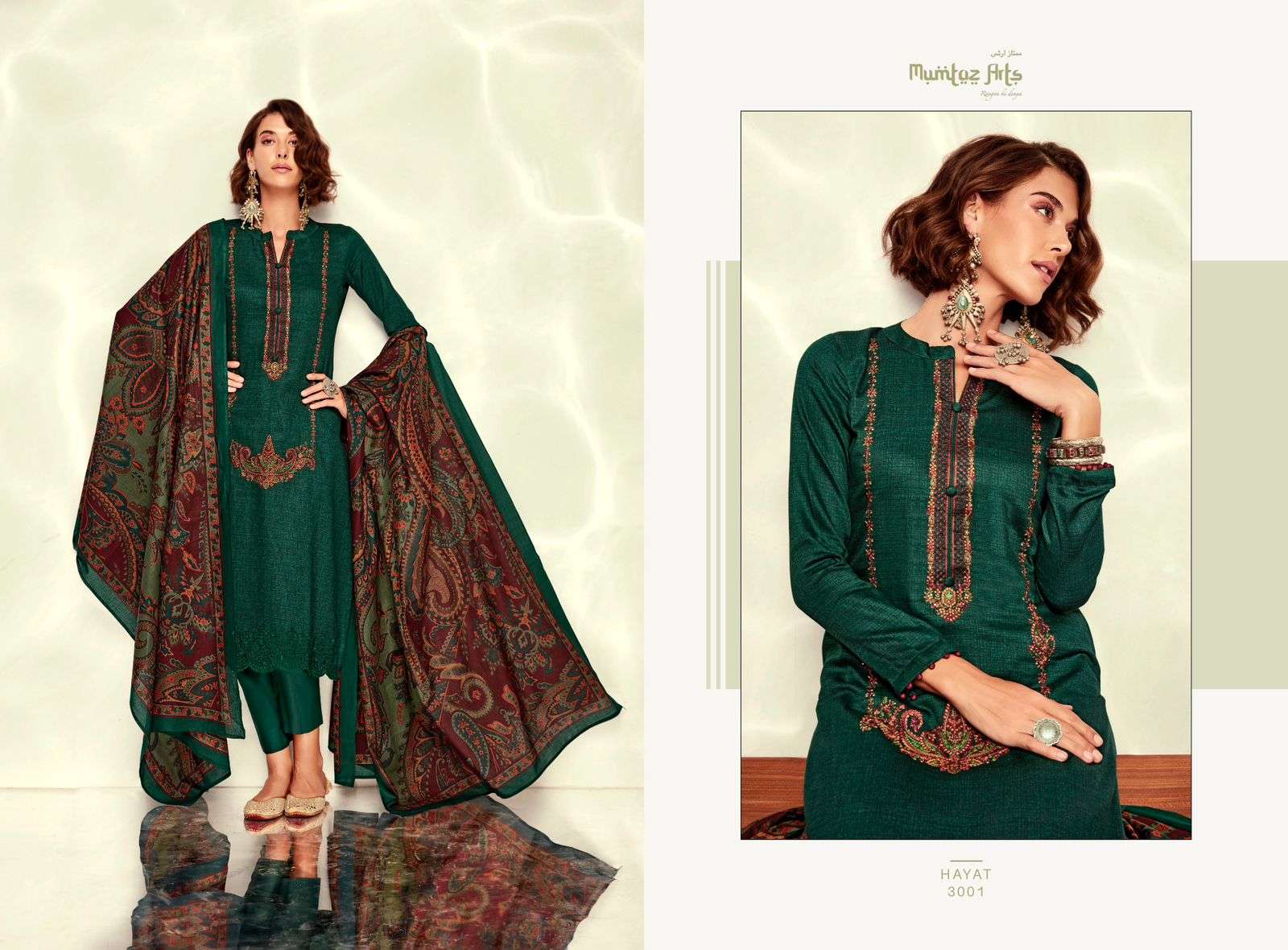 Hayatt By Mumtaz Arts 3001 To 3007 Series Beautiful Suits Colorful Stylish Fancy Casual Wear & Ethnic Wear Pure Jam Satin Digital Print Dresses At Wholesale Price