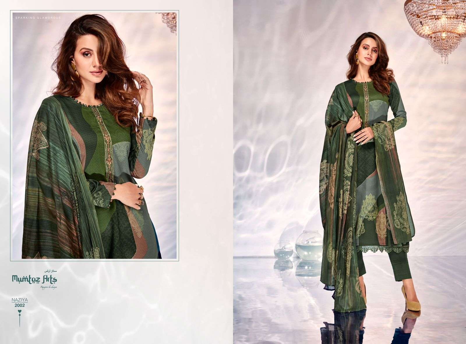Naziya By Mumtaz Arts 2001 To 2008 Series Beautiful Winter Suits Colorful Stylish Fancy Casual Wear & Ethnic Wear Pure Jam Satin Print With Embroidered Dresses At Wholesale Price