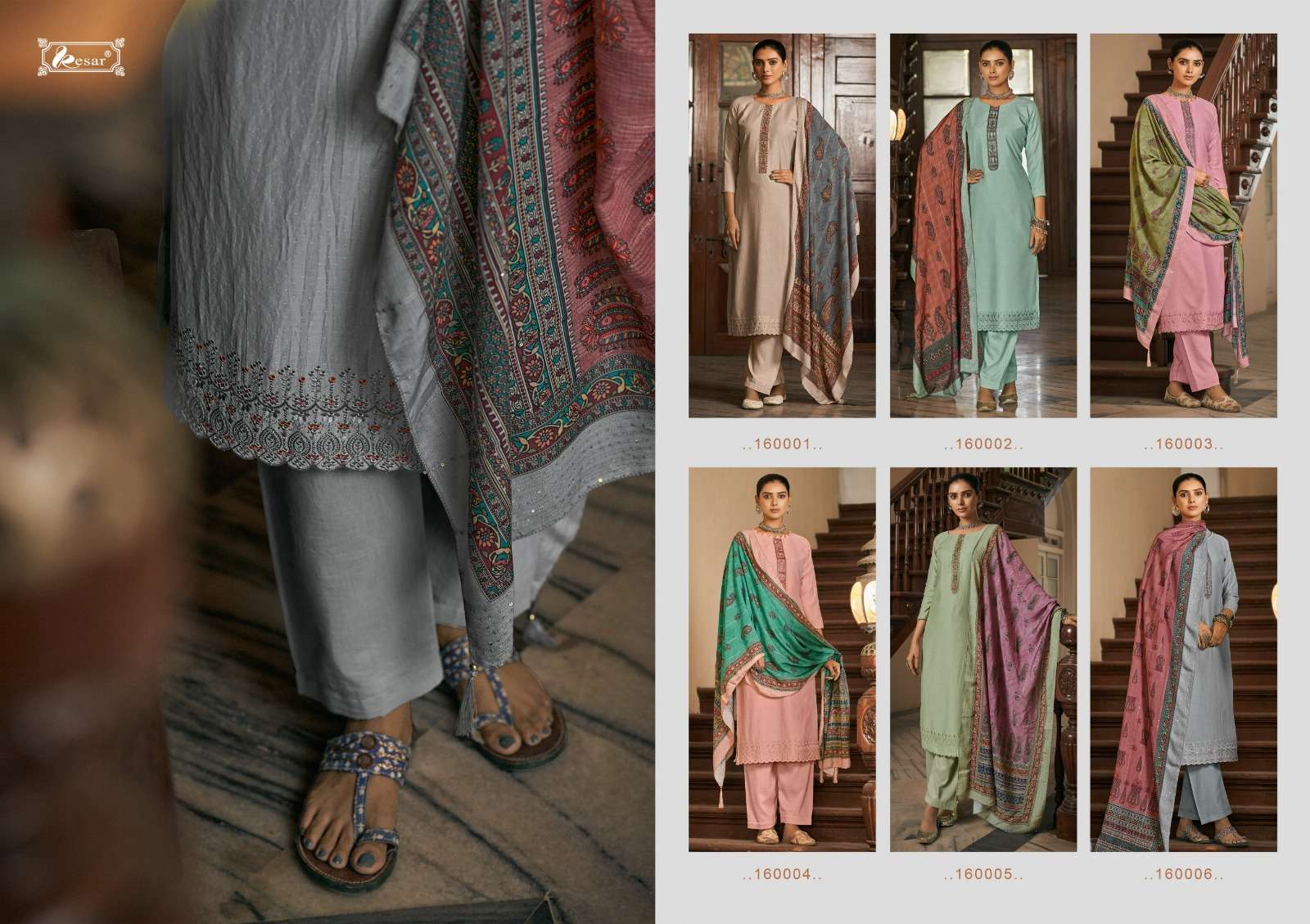 Heer By Kesar 160001 To 160006 Series Beautiful Festive Suits Colorful Stylish Fancy Casual Wear & Ethnic Wear Pure Silk Jacquard Dresses At Wholesale Price