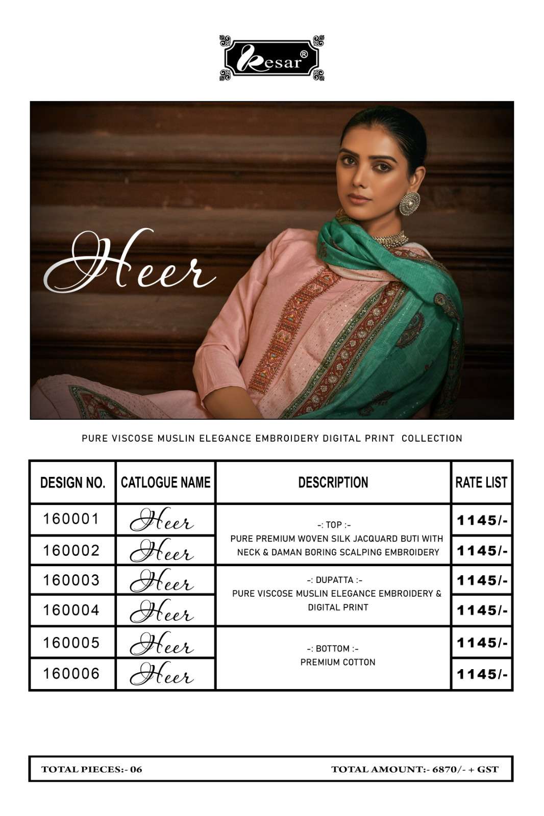Heer By Kesar 160001 To 160006 Series Beautiful Festive Suits Colorful Stylish Fancy Casual Wear & Ethnic Wear Pure Silk Jacquard Dresses At Wholesale Price