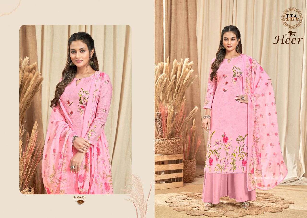 Heer By Harshit Fashion Hub 966-001 To 966-008 Series Designer Festive Suits Beautiful Stylish Fancy Colorful Party Wear & Occasional Wear Pure Cambric Embroidered Dresses At Wholesale Price