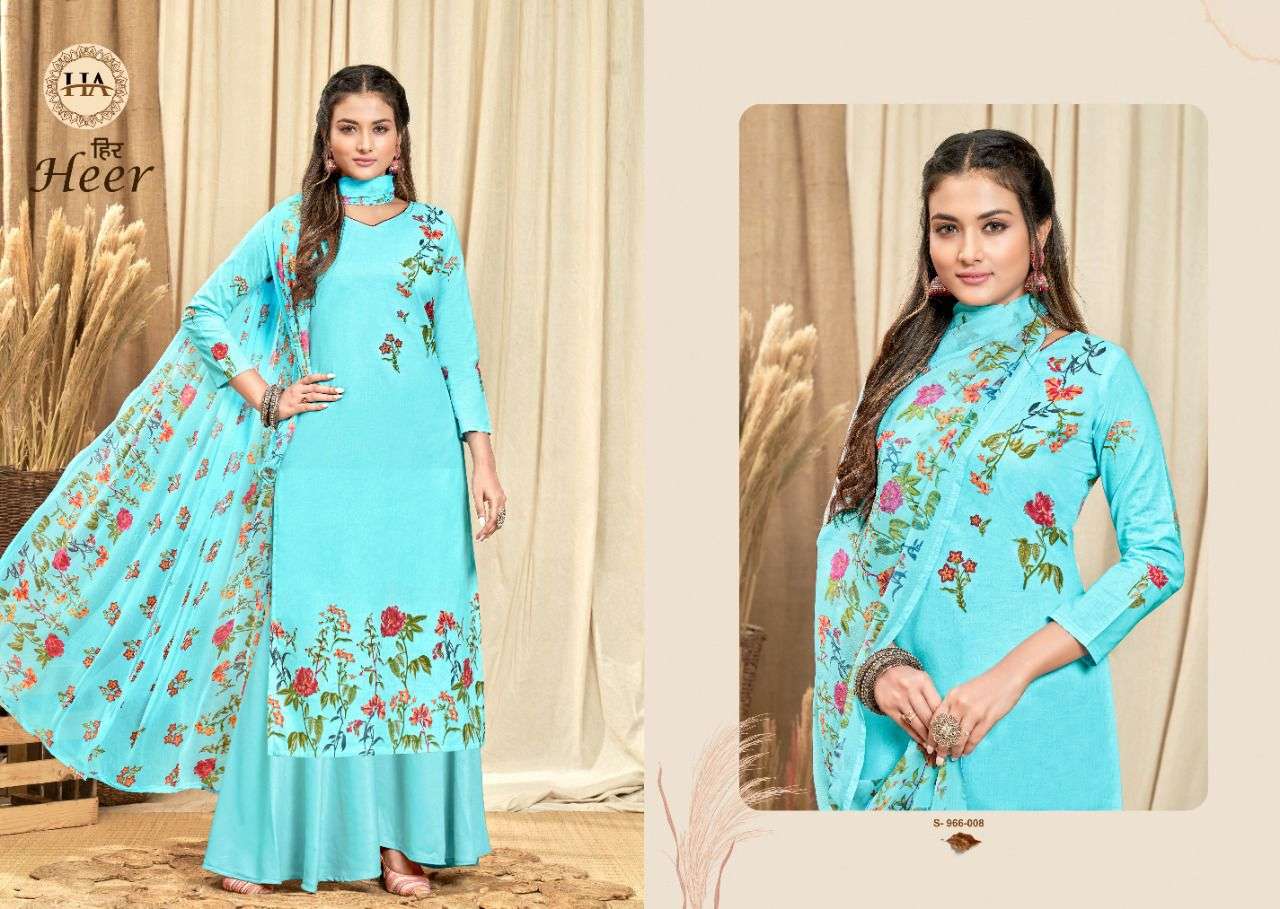 Heer By Harshit Fashion Hub 966-001 To 966-008 Series Designer Festive Suits Beautiful Stylish Fancy Colorful Party Wear & Occasional Wear Pure Cambric Embroidered Dresses At Wholesale Price