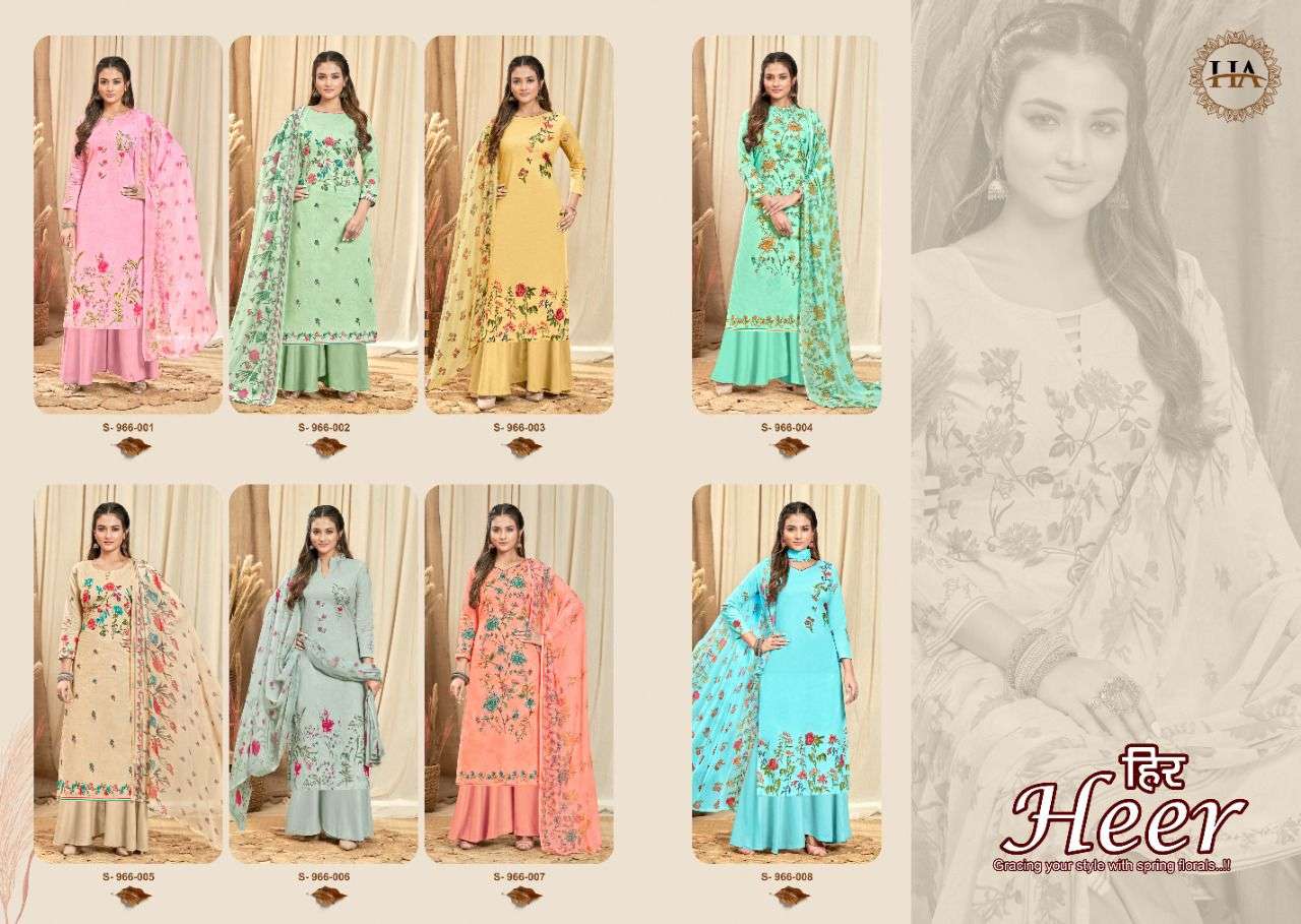 Heer By Harshit Fashion Hub 966-001 To 966-008 Series Designer Festive Suits Beautiful Stylish Fancy Colorful Party Wear & Occasional Wear Pure Cambric Embroidered Dresses At Wholesale Price