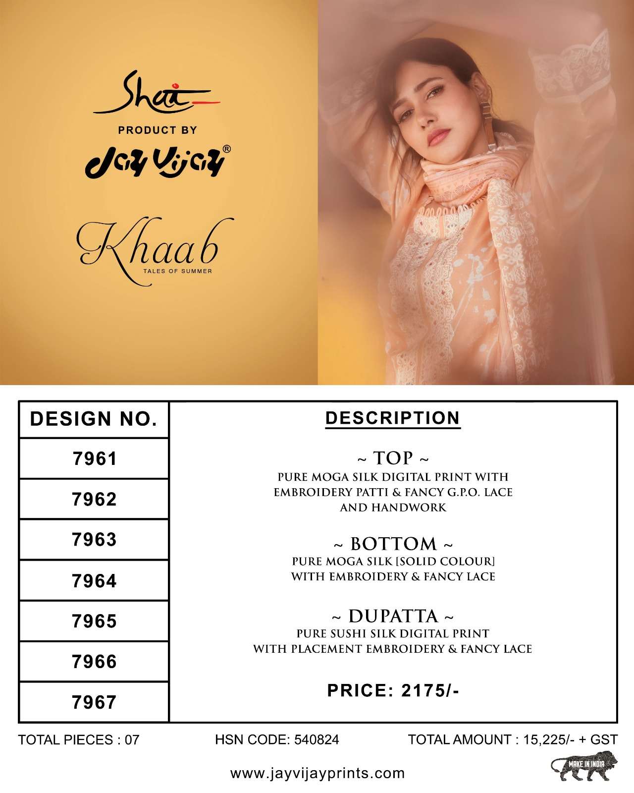 Khaab By Shai 7961 To 7967 Series Beautiful Suits Colorful Stylish Fancy Casual Wear & Ethnic Wear Pure Silk Digital Print Dresses At Wholesale Price