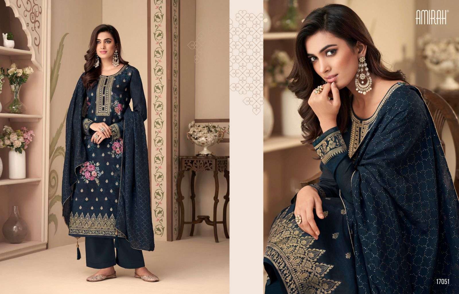 Feeza By Amirah 17051 To 17056 Series Beautiful Suits Colorful Stylish Fancy Casual Wear & Ethnic Wear Pure Silk Jacquard Dresses At Wholesale Price