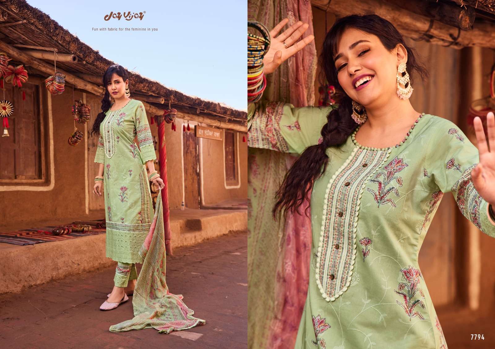 Purvai By Jay Vijay Prints 7791 To 7799 Series Designer Festive Suits Collection Beautiful Stylish Colorful Fancy Party Wear & Occasional Wear Pure Cotton Dresses At Wholesale Price