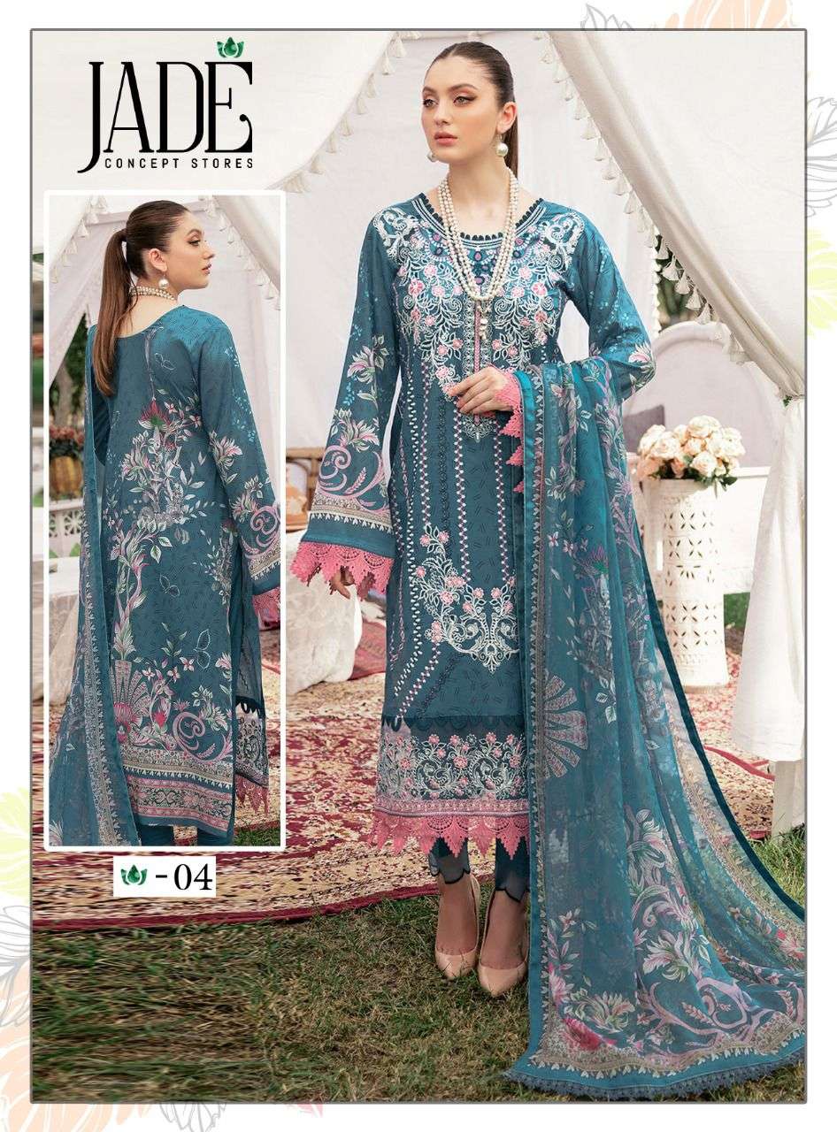 Chevron By Jade 01 To 06 Series Beautiful Festive Suits Colorful Stylish Fancy Casual Wear Pure Lawn Print With Work Dresses At Wholesale Price