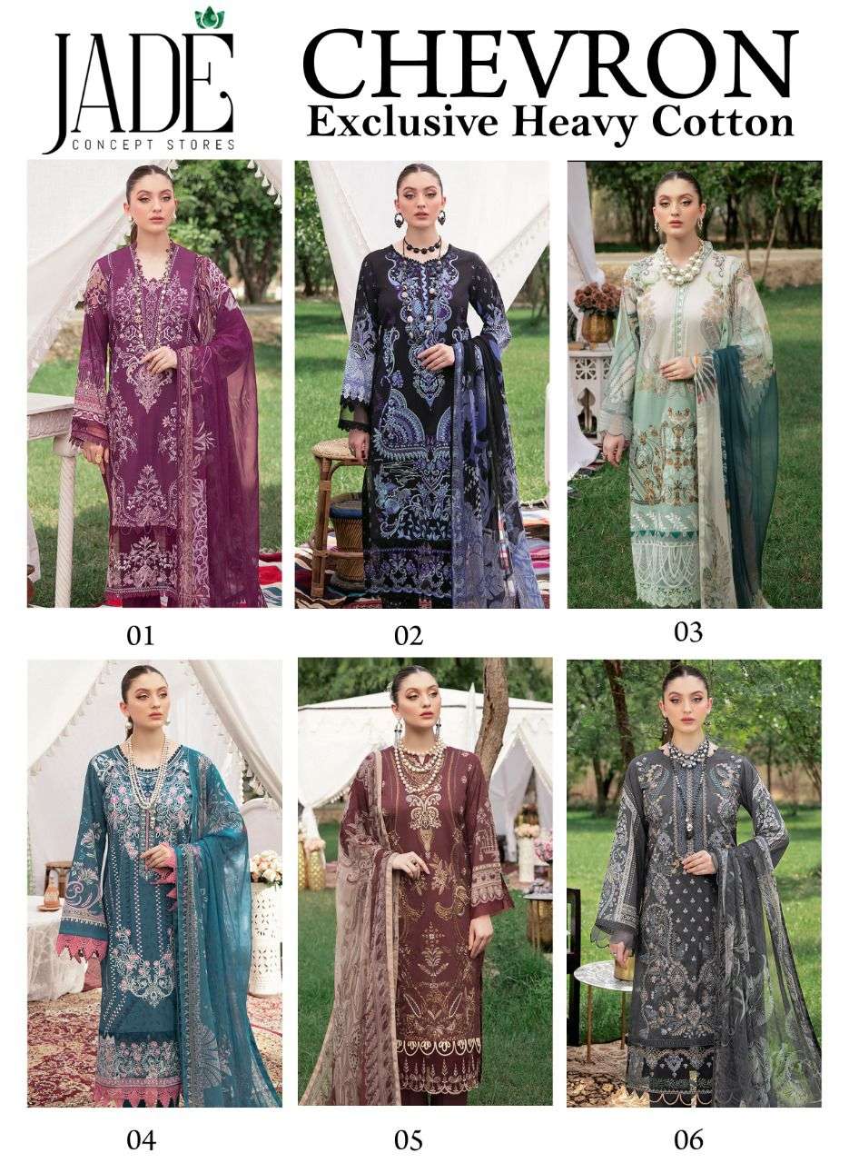 Chevron By Jade 01 To 06 Series Beautiful Festive Suits Colorful Stylish Fancy Casual Wear Pure Lawn Print With Work Dresses At Wholesale Price