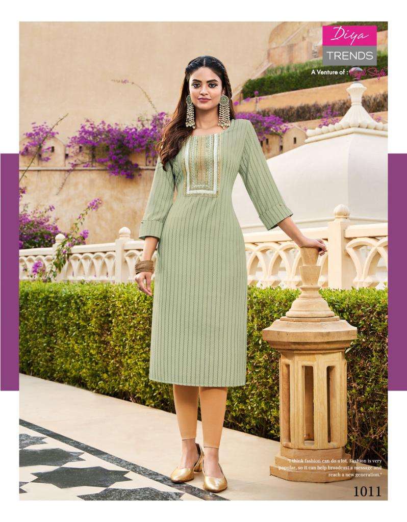 Eternal Vol-1 By Diya Trends 1001 To 1012 Series Beautiful Stylish Fancy Colorful Casual Wear & Ethnic Wear Fancy Embroidered Kurtis At Wholesale Price