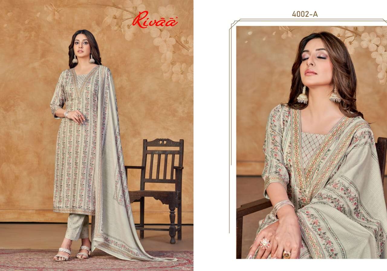 Nivedita By Rivaa 4001-A To 4004-B Series Suits Beautiful Fancy Colorful Stylish Party Wear & Occasional Wear Jam Satin Digital Print Dresses At Wholesale Price