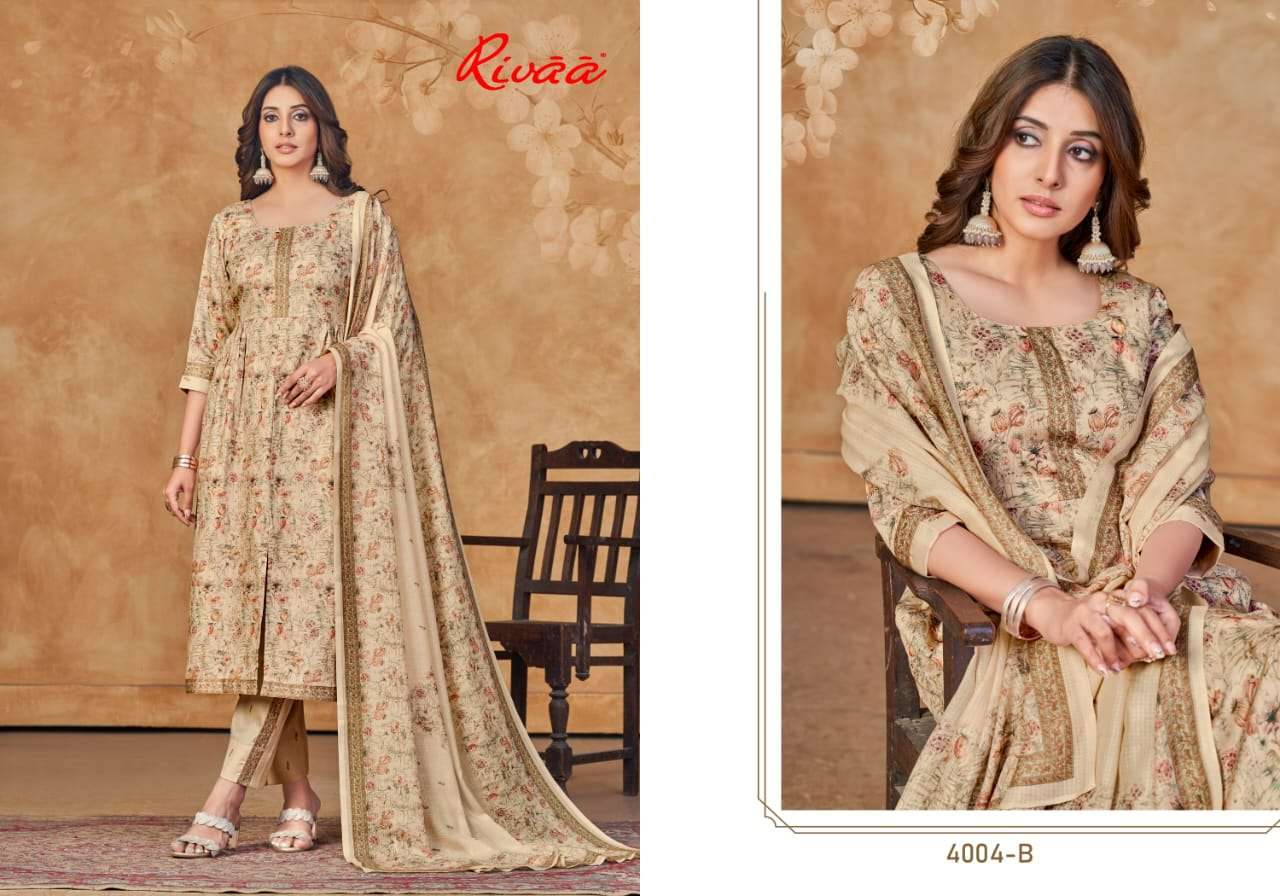 Nivedita By Rivaa 4001-A To 4004-B Series Suits Beautiful Fancy Colorful Stylish Party Wear & Occasional Wear Jam Satin Digital Print Dresses At Wholesale Price