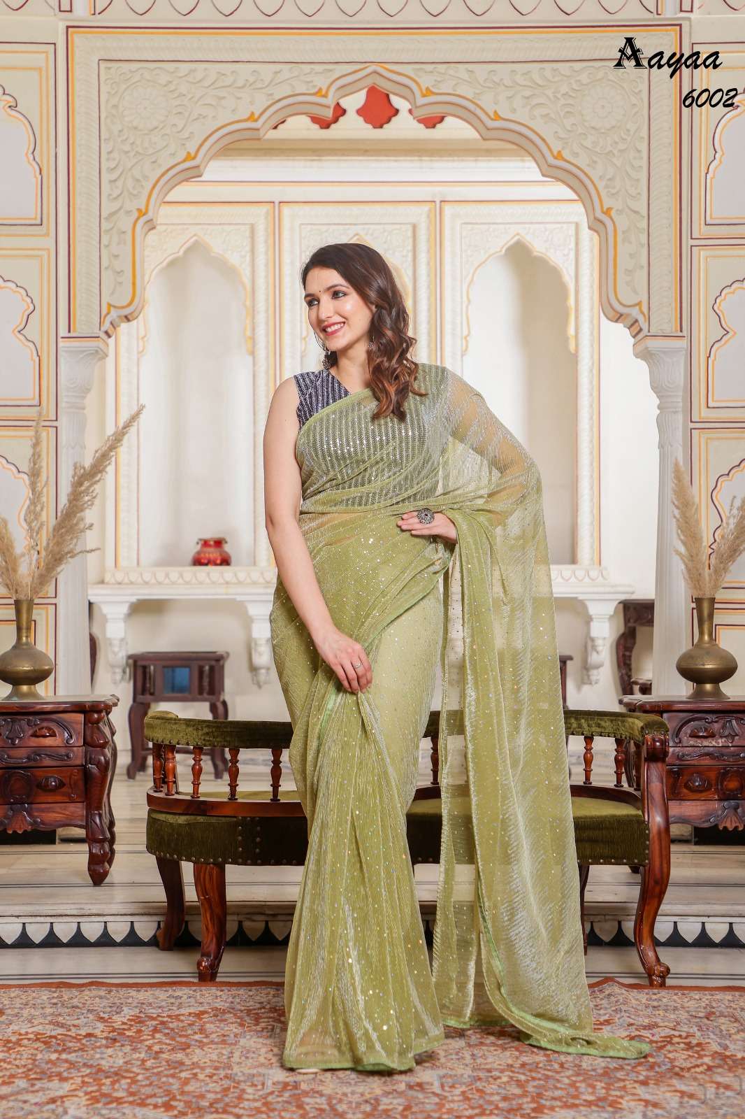 Aaradhna Vol-6 By Aayaa 6001 To 6004 Series Indian Traditional Wear Collection Beautiful Stylish Fancy Colorful Party Wear & Occasional Wear Fancy Sarees At Wholesale Price