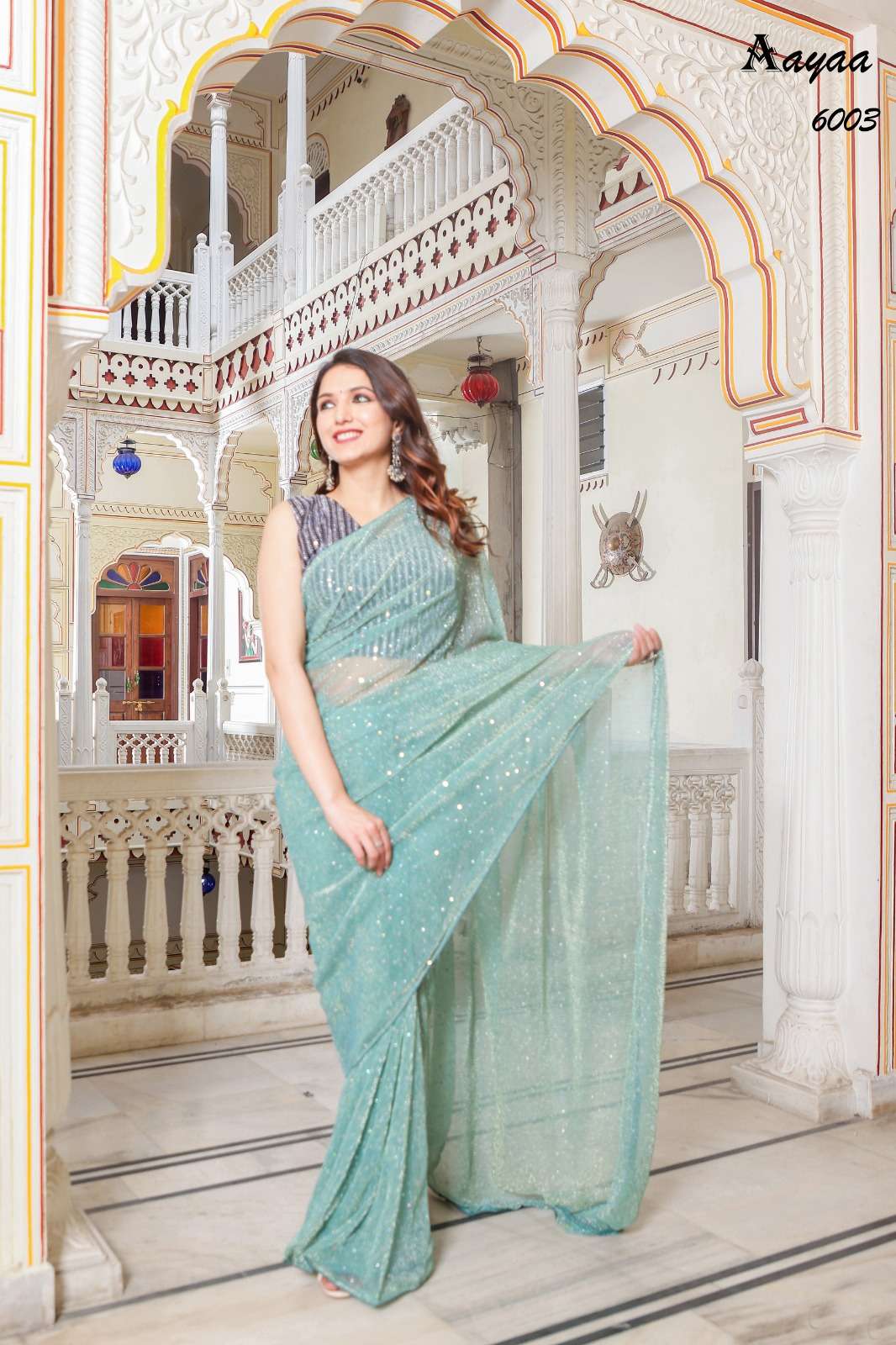 Aaradhna Vol-6 By Aayaa 6001 To 6004 Series Indian Traditional Wear Collection Beautiful Stylish Fancy Colorful Party Wear & Occasional Wear Fancy Sarees At Wholesale Price