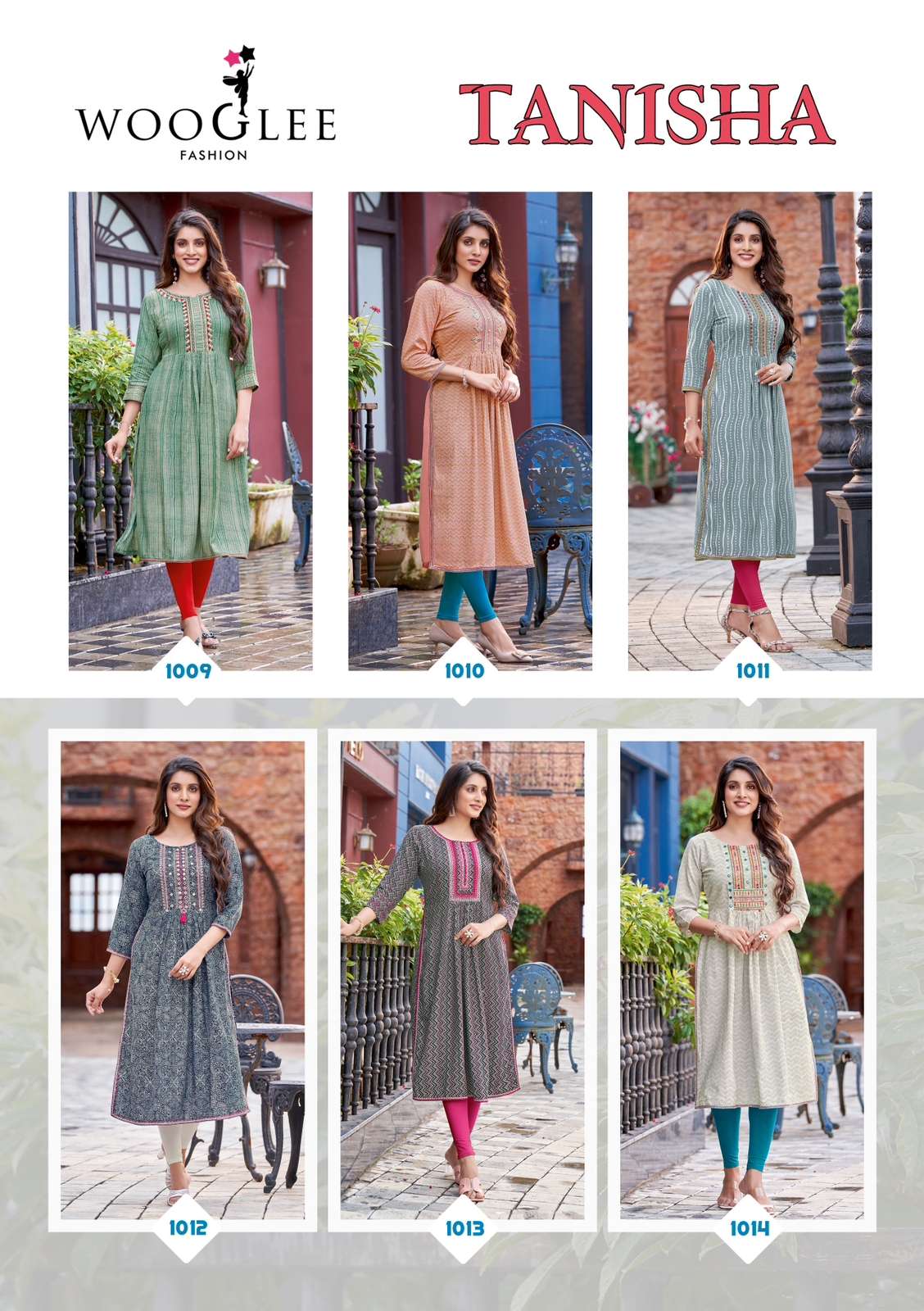 Tanisha By Wooglee 1009 To 1014 Series Designer Stylish Fancy Colorful Beautiful Party Wear & Ethnic Wear Collection Rayon Print Kurtis At Wholesale Price