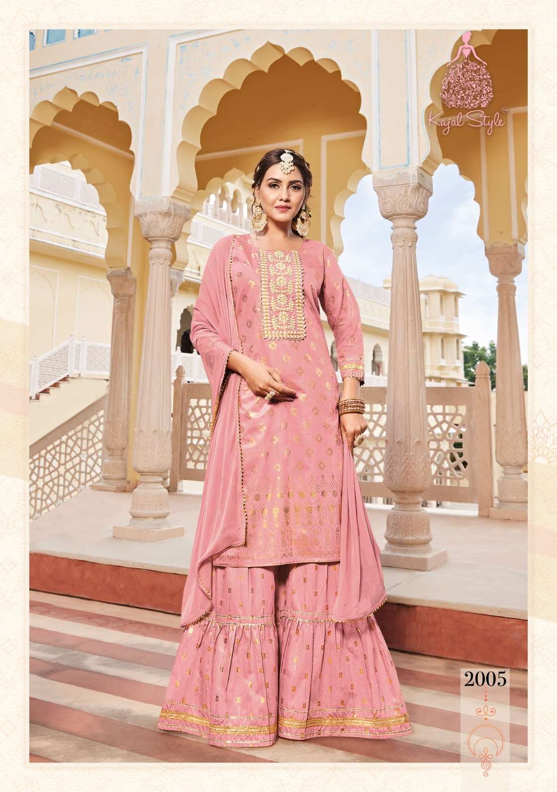 Maan Vol-2 By Kajal Style 2001 To 2008 Series Designer Sharara Suits Beautiful Stylish Fancy Colorful Party Wear & Occasional Wear Chanderi Embroidered Dresses At Wholesale Price