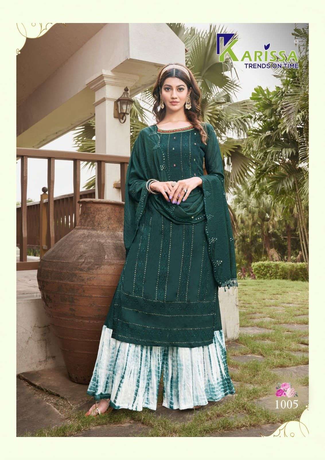 Shagun By Karissa 1001 To 1006 Series Sharara Suits Beautiful Fancy Colorful Stylish Party Wear & Occasional Wear Premium Visocse Silk Dresses At Wholesale Price